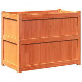 Garden Planter Wax Brown 35.4"x19.7"x27.6" Solid Wood P...