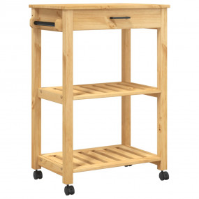 Kitchen Trolley MONZA 23.6"x15.7"x35.4" Solid Wood Pine