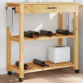 Kitchen Trolley MONZA 33.1"x15.7"x35.4" Solid Wood Pine