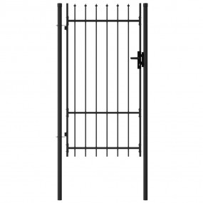 Fence Gate Single Door with Spike Top Steel 3.3'x5.7' B...