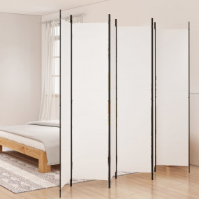 6-Panel Room Divider White 118.1"x86.6" Fabric