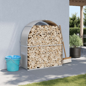 Log Holder Light Gray 47.2"x17.7"x55.1" Galvanized Stee...
