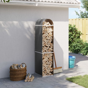 Log Holder Anthracite 15.7"x17.7"x66.9" Galvanized Stee...