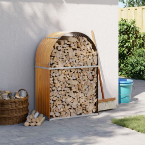 Log Holder Light Brown 31.5"x17.7"x47.2" Galvanized Ste...