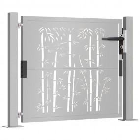 Garden Gate 41.3"x31.5" Corten Steel Bamboo Design