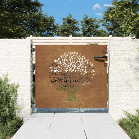 Garden Gate 33.5"x39.4" Corten Steel Tree Design