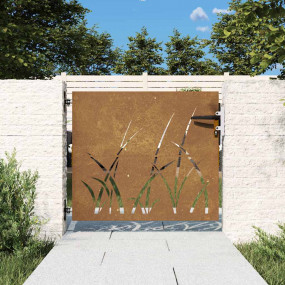 Garden Gate 33.5"x39.4" Corten Steel Grass Design