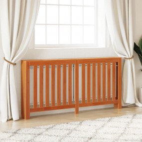 Radiator Cover Wax Brown 66.5"x7.5"x33.1" Solid Wood Pi...