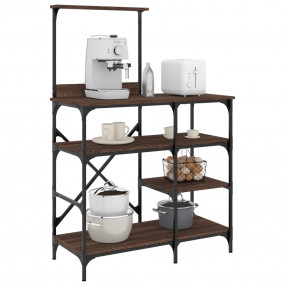 Baker's Rack Brown Oak 35.4"x15.7"x52" Engineered Wood ...