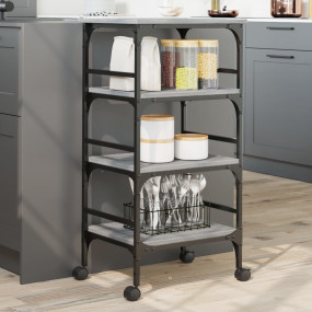 Kitchen Trolley Gray Sonoma 17.7"x13.8"x35.2" Engineere...