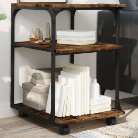 Printer Stand 3-Tier Smoked Oak 16.9"x18.9"x25.2" Engin...