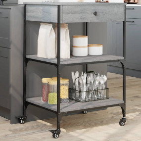 Kitchen Trolley Gray Sonoma 23.6"x18.9"x35.2" Engineere...