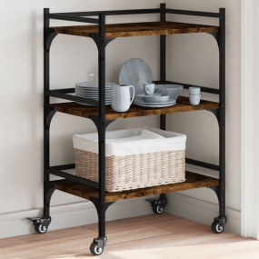 Kitchen Trolley Smoked Oak 19.7"x13.8"x29.7" Engineered...