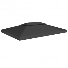 2-Tier Gazebo Top Cover 1 oz/ft 13.1'x9.8' Black