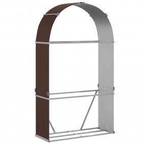Log Holder Brown 47.2"x17.7"x82.7" Galvanized Steel