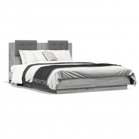 Bed Frame without Mattress Gray Sonoma 53.1"x74.8"