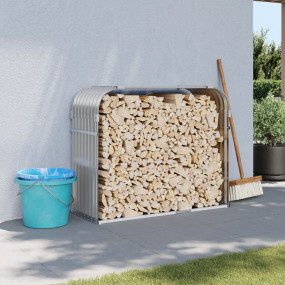Log Holder Light Gray 47.2"x17.7"x39.4" Galvanized Stee...