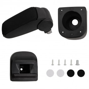 Car Armrest Black 4.7"x13.4"x(13.8"-18.5") ABS