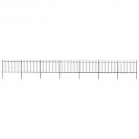 Garden Fence with Hoop Top Steel 39' Black