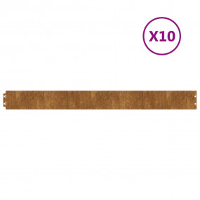 Lawn Edgings 10 pcs 3.9"x40.6" Flexible Corten steel