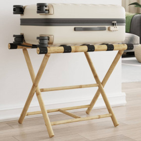 Folding Luggage Rack 24.4"x16.5"x19.9" Bamboo
