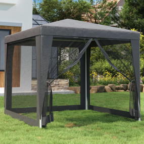 Party Tent with 4 Mesh Sidewalls Anthracite 8.2'x8.2' H...