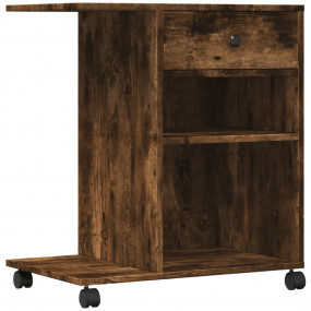 Printer Stand with Wheels Smoked Oak 23.6"x15.7"x27"