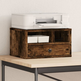 Printer Stand Smoked Oak 15.7"x12.6"x8.9" Engineered Wo...