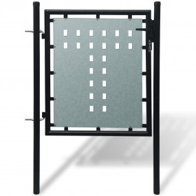 Black Single Door Fence Gate 39.4"x59.1"