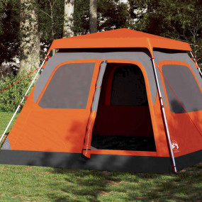 Family Tent Dome 6-Person Gray and Orange Quick Release