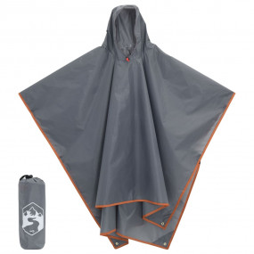 Rain Poncho with Hood 2-in-1 Design Gray and Orange 87....