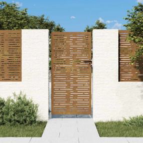 Garden Gate 33.5"x78.7" Corten Steel Square Design