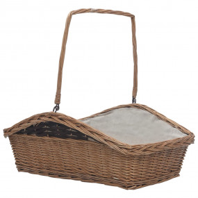 Firewood Basket with Handle 24.2"x18.3"x22.8" Brown Wil...