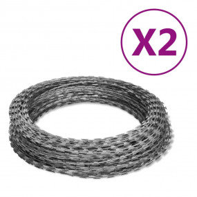 Razor Wires Helical Wire Rolls 2 pcs Galvanized Steel 3...