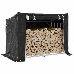 vidaxL Firewood Rack with Rain Cover 59.4"x31.7"x43.5" ...