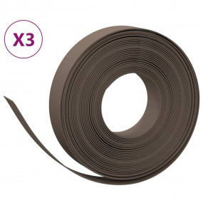 Garden Edgings 3 pcs Brown 32.8' 3.9" Polyethylene