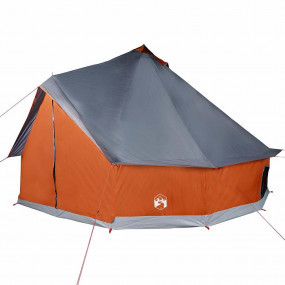Family Tent Tipi 12-Person Gray and Orange Waterproof