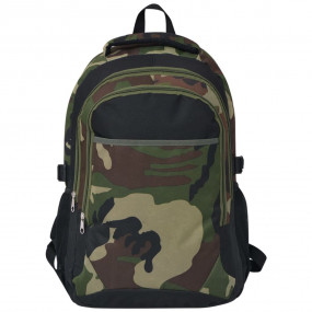 School Backpack 10.6 gal Black and Camouflage