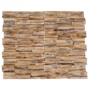 3D Wall Cladding Panels 10 pcs 10.9 ft Solid Teak Wood
