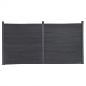 Fence Panel Set Gray 139"x73.2" WPC