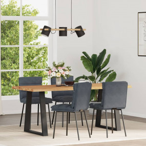 Dining Chairs 4 pcs Dark Gray Velvet