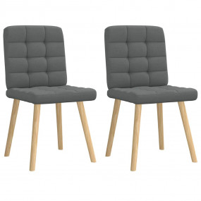 Dining Chairs 2 pcs Dark Gray Fabric