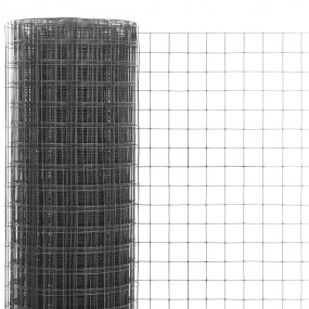 Chicken Wire Fence Steel with PVC Coating 82.0x1.6' Gre...