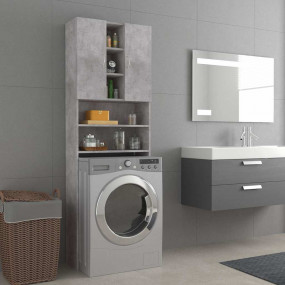 Washing Machine Cabinet Concrete Gray 25.2"x10"x74.8"