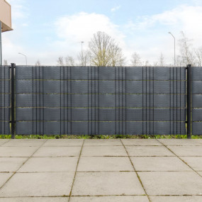 Balcony Screens 5 pcs Anthracite 100.4x7.5" Poly Rattan