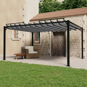 Gazebo with Louvered Roof 9.8'x13.1' Anthracite Fabric ...