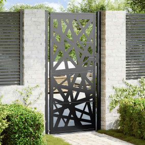 Patio Gate Black 41.3x80.7" Steel Light Design