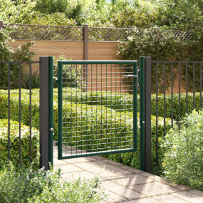 Fence Gate Steel 39.4"x29.5" Green