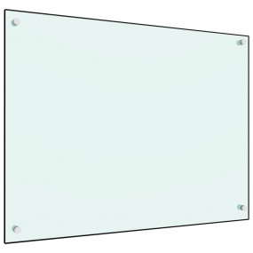 Kitchen Backsplash White 31.5"x23.6" Tempered Glass
