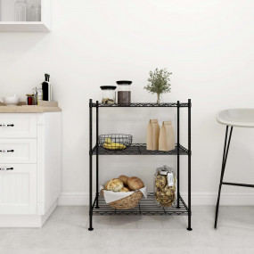 3-Tier Storage Rack 23.6x13.8x29.9" Black 330.7 lb